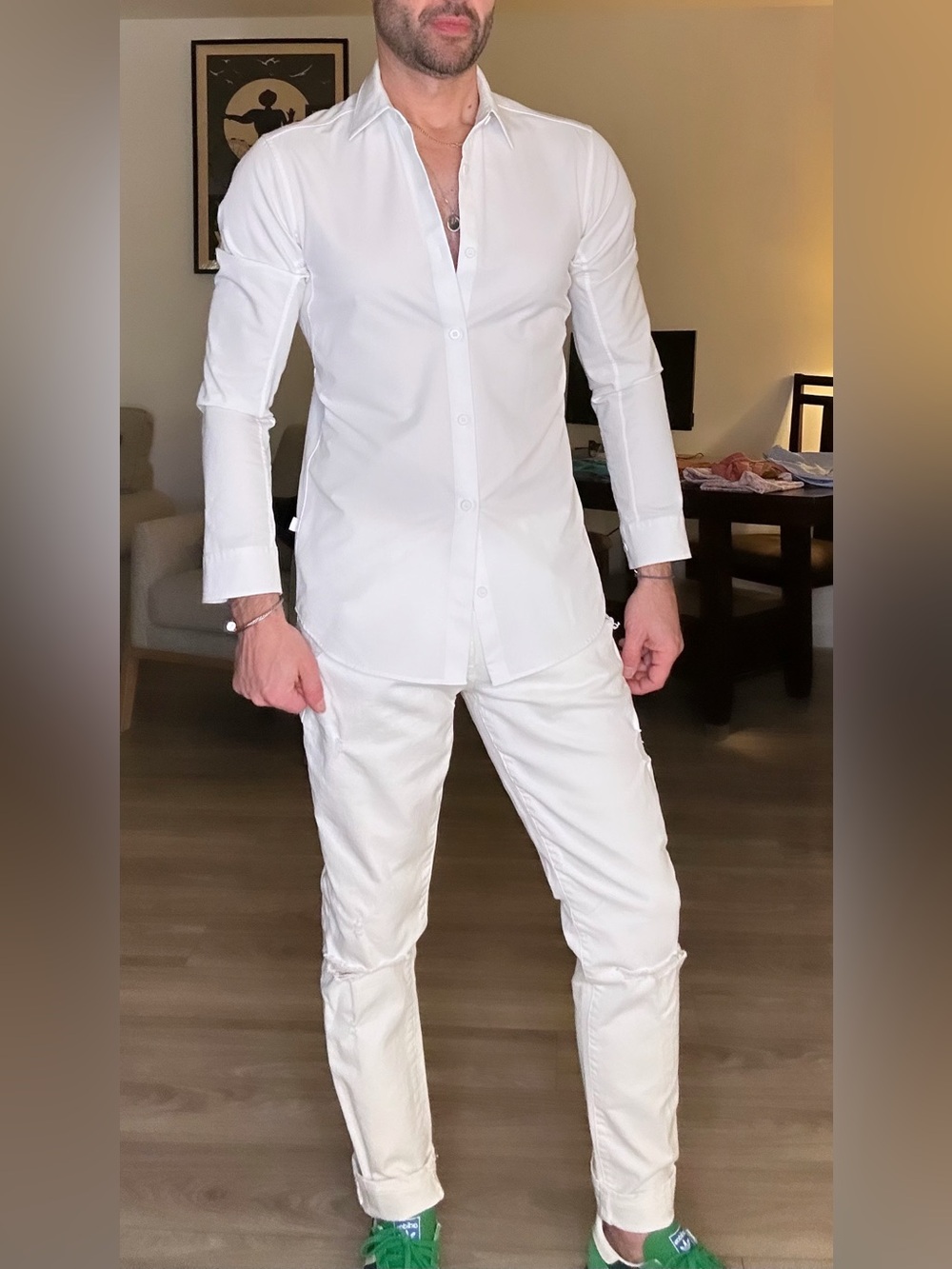 Aeropostale | Men's White Distressed Skinny Jeans (30 X 30)